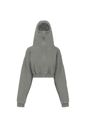 CROPPED FULL ZIP HOODIE | RHINO