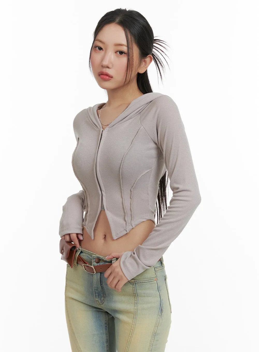 Cropped Zip-Up Hoodie CA416