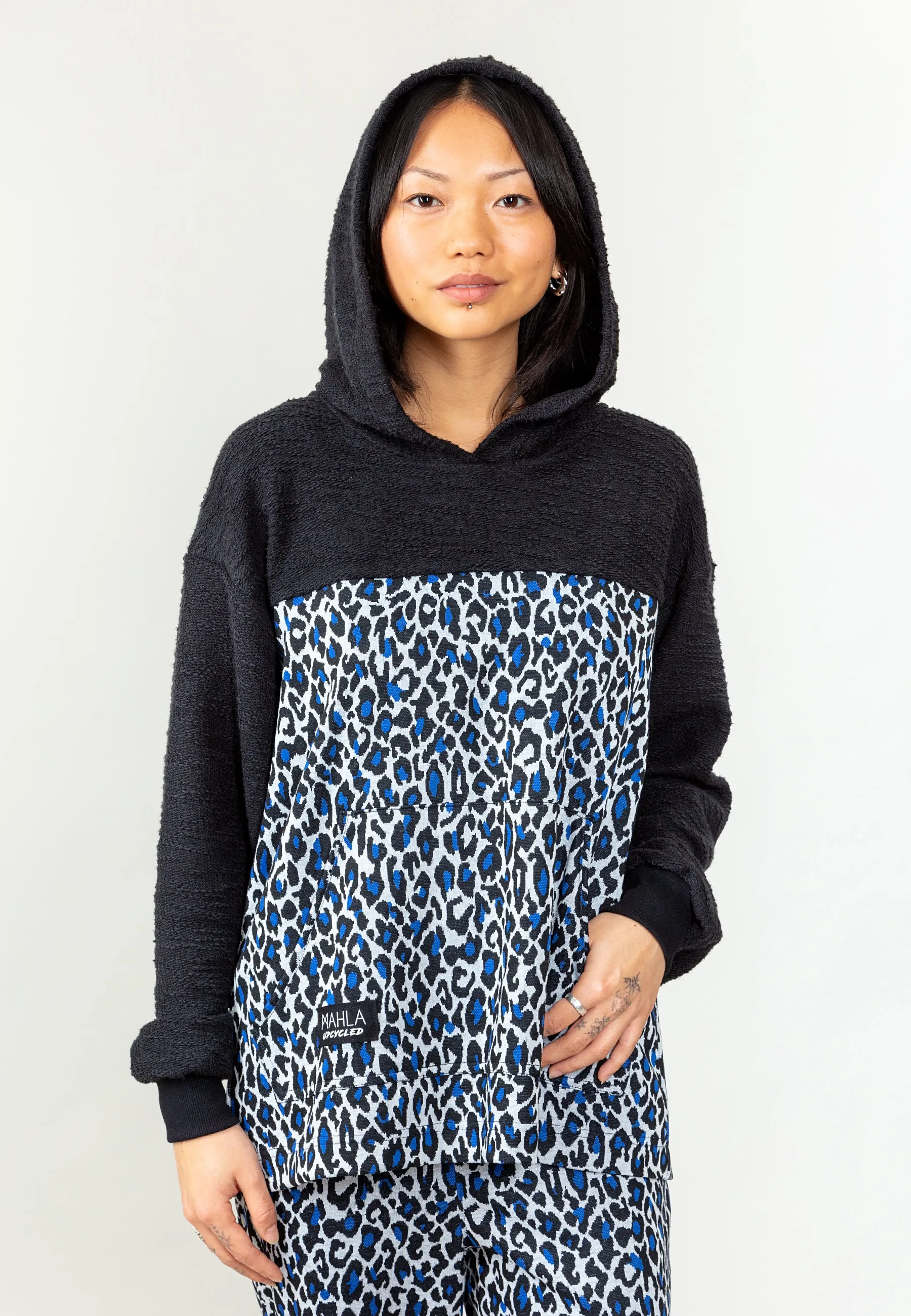 Daria Hoodie Blue Leopard