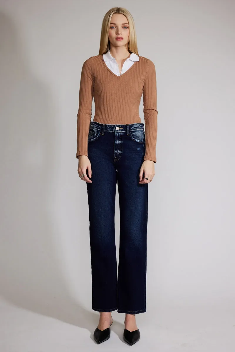 Delores  Premier High Rise Straight Jeans