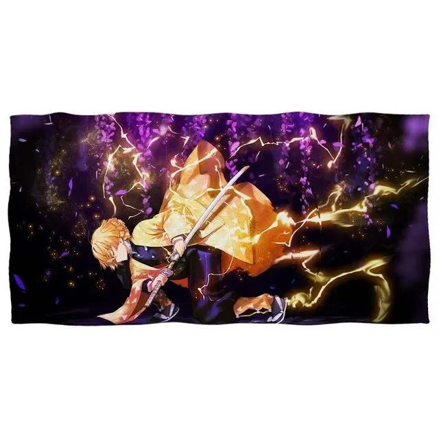 Demon Slayer Bath Towels Nezuko Kamado Printing Anime Home Decor Textile Comfortable