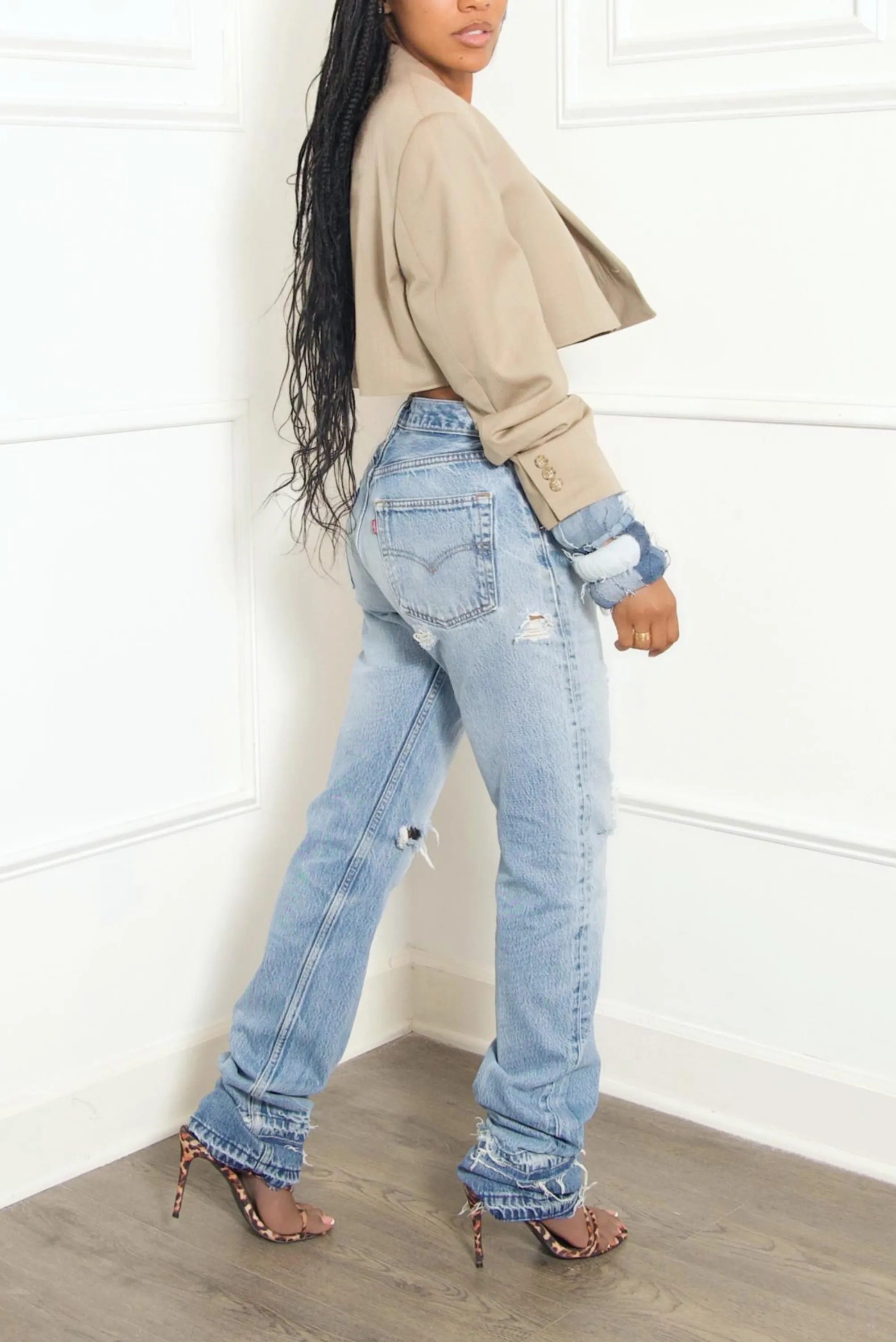 Dirty Denim distressed classic levi jeans -MTO