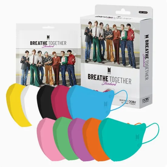 DOBU Masks BTS Breathe Together Standard Dynamite 10 Pieces Disposable bird-beaked Face Eco-friendly Materials Fashionable Colorful Korean Best Facial Dust Comfortable