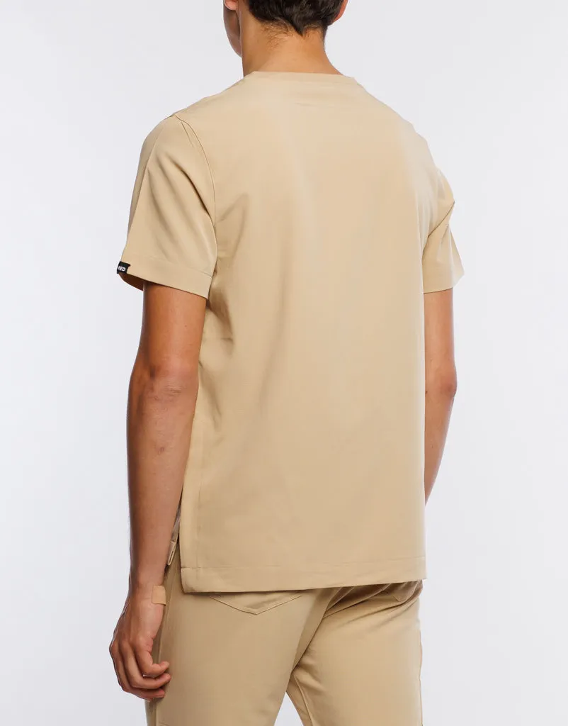 Essential Crewneck Scrub Top - Warm Sand