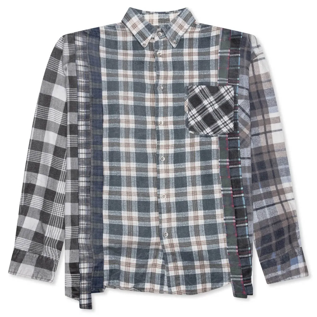 Flannel Shirt 7 Cuts Wide Reflection Shirt - Assorted