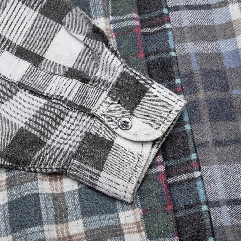 Flannel Shirt 7 Cuts Wide Reflection Shirt - Assorted