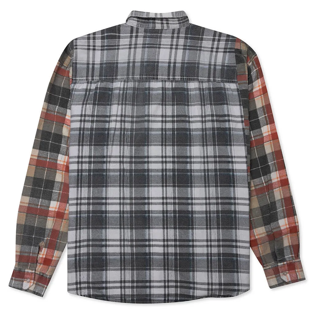 Flannel Shirt Ribbon Wide Reflection Shirt - Assorted