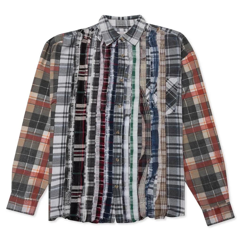 Flannel Shirt Ribbon Wide Reflection Shirt - Assorted