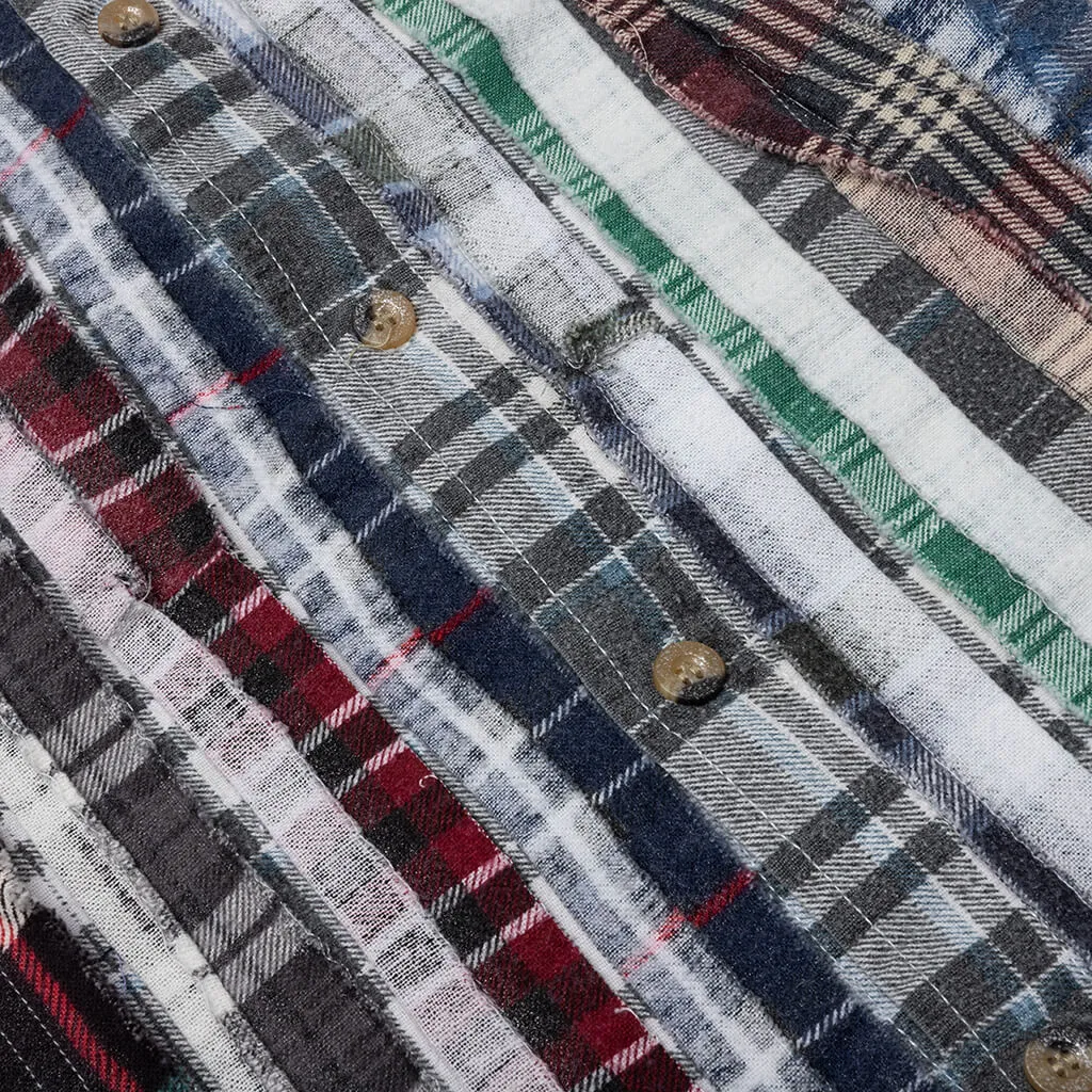 Flannel Shirt Ribbon Wide Reflection Shirt - Assorted