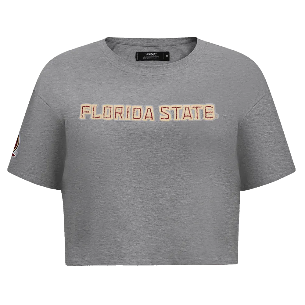 Florida State University NEUTRAL WOMEN'S SJ BOXY TEE (DARK HEATHER GRAY)