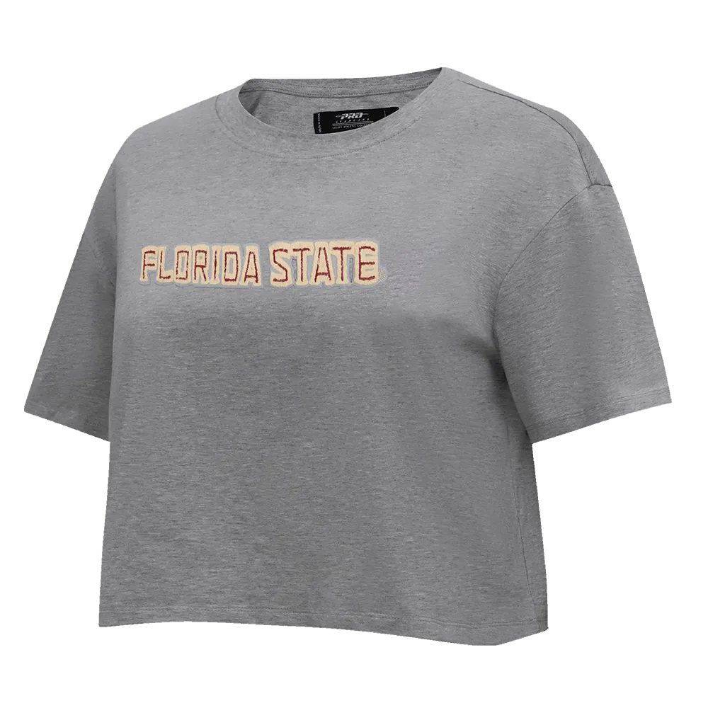 Florida State University NEUTRAL WOMEN'S SJ BOXY TEE (DARK HEATHER GRAY)