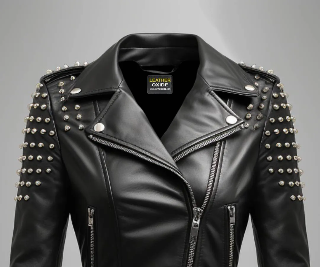 Gemma Black Biker Leather Jacket