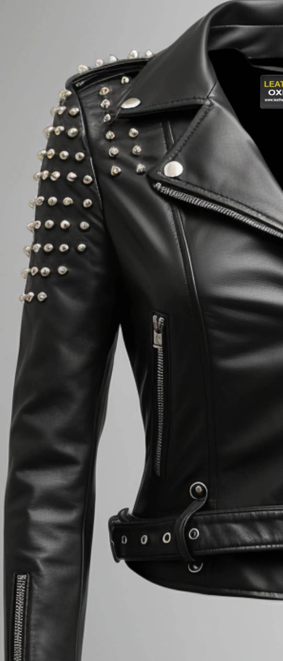 Gemma Black Biker Leather Jacket