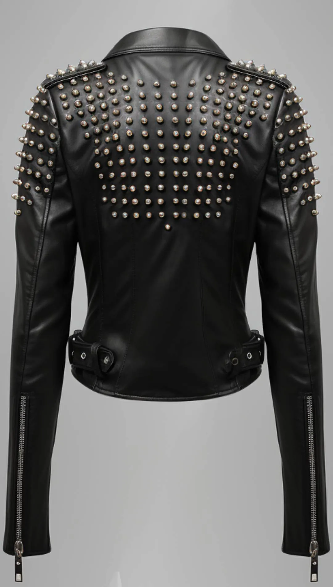 Gemma Black Biker Leather Jacket