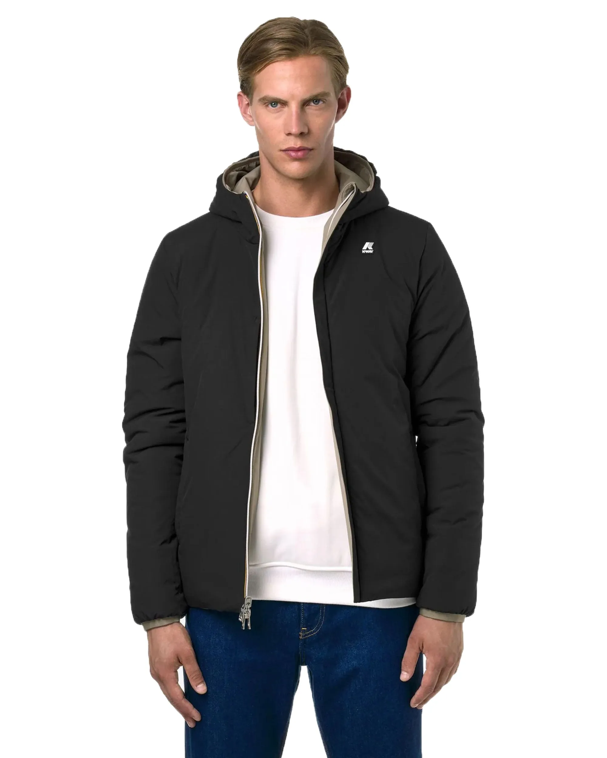 Giacca Uomo K-Way Jack Warm Double Beige Nero