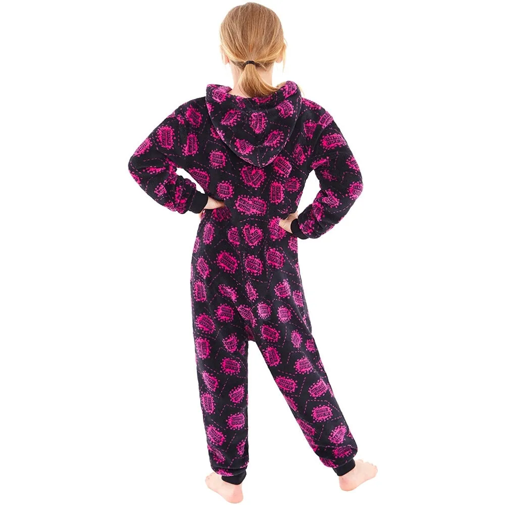 Girls Game Over! Print Fleece Onesie