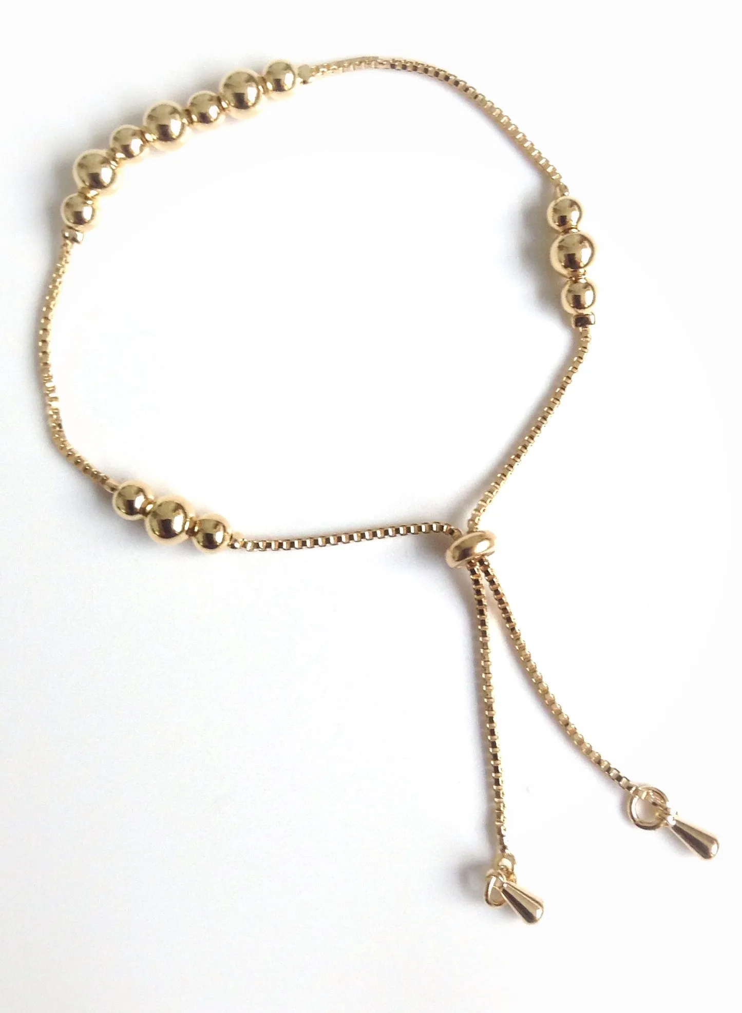 Gold Filled Bolo Bracelet Comfortable Sliding Clasp