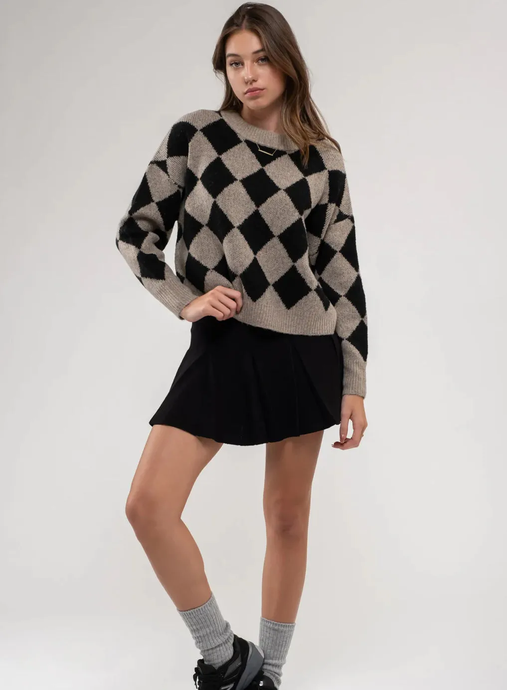 HARLEQUIN CREW KNIT SWEATER