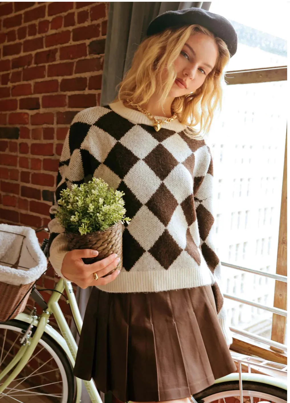 HARLEQUIN CREW KNIT SWEATER