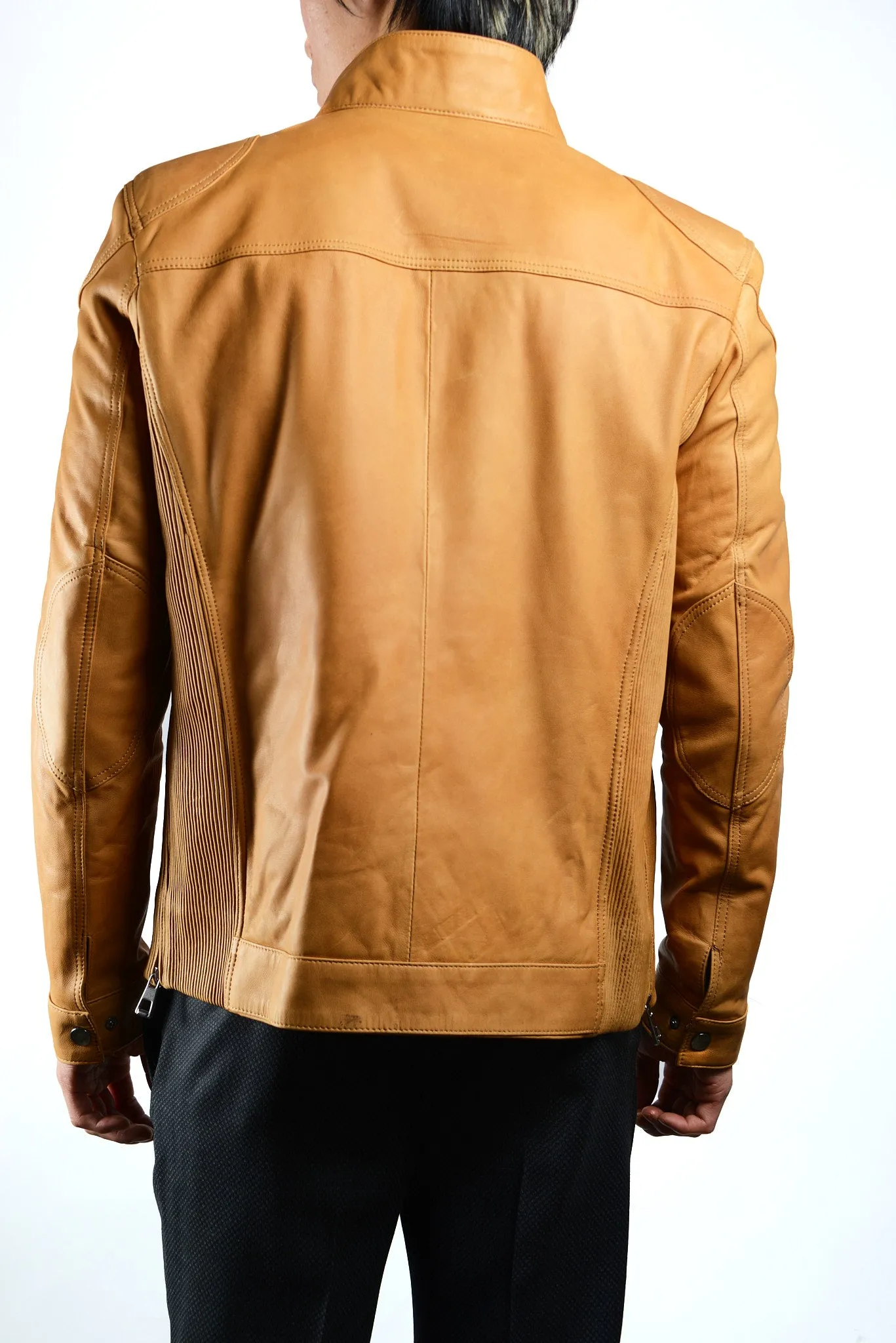 Holloway Stand Up Collar Moto Leather Jacket