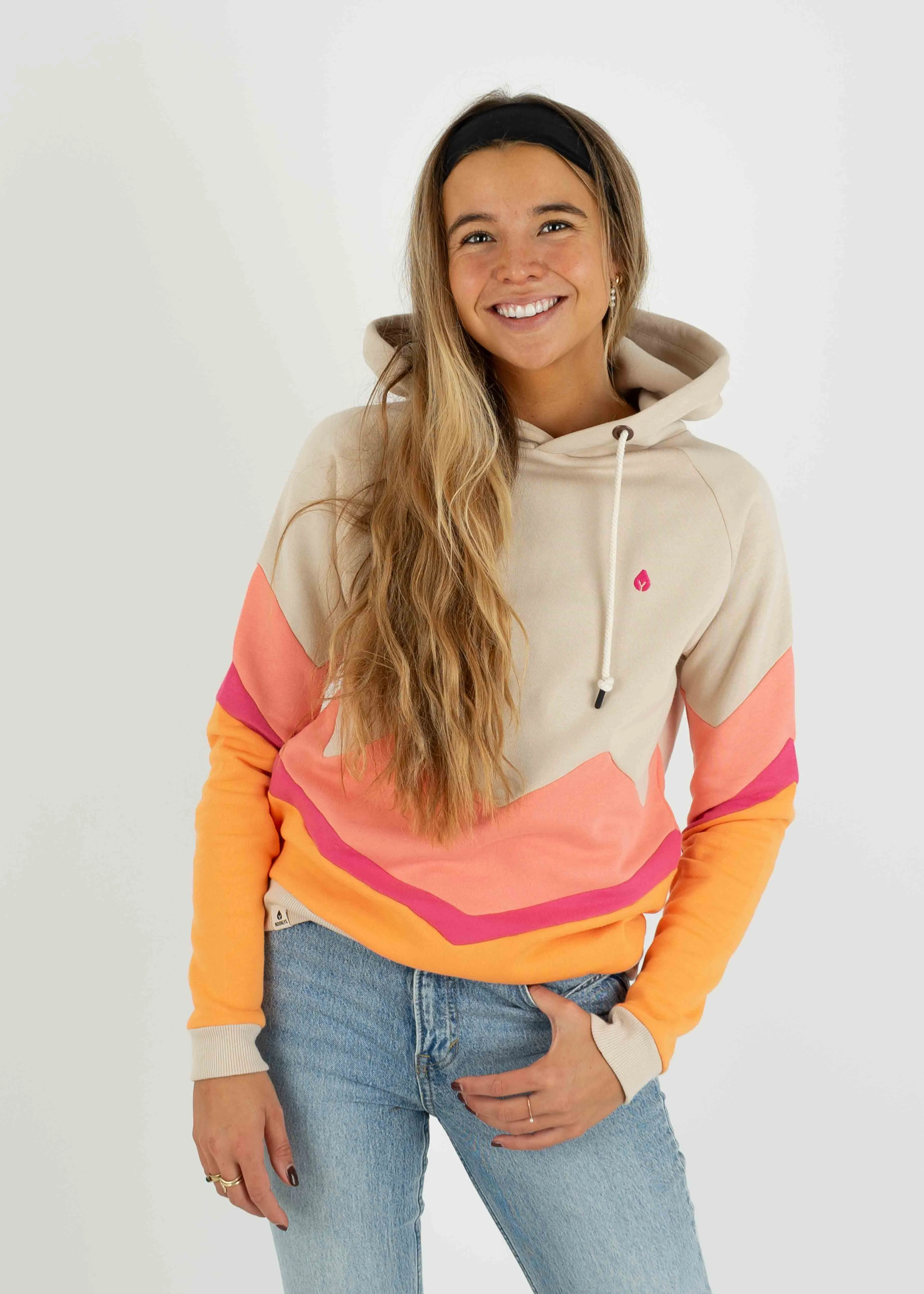 Hoodie BEEVERN SmokeGrey/ShellPink