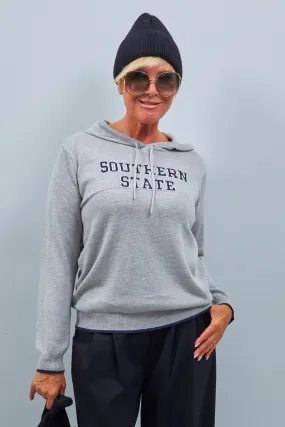 Hoodie mit Southern State Schriftzug, grau