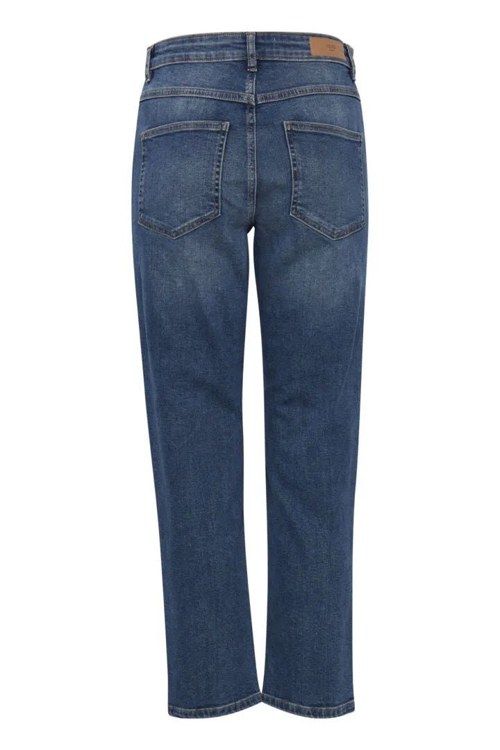 Ichi Twiggy Cropped Jeans-Medium Blue-20110967