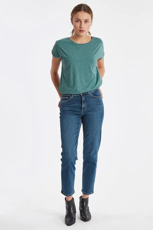 Ichi Twiggy Cropped Jeans-Medium Blue-20110967