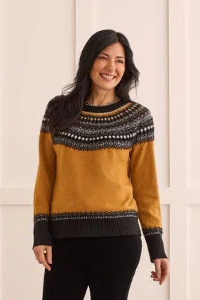 Intarsia Crew Neck Sweater