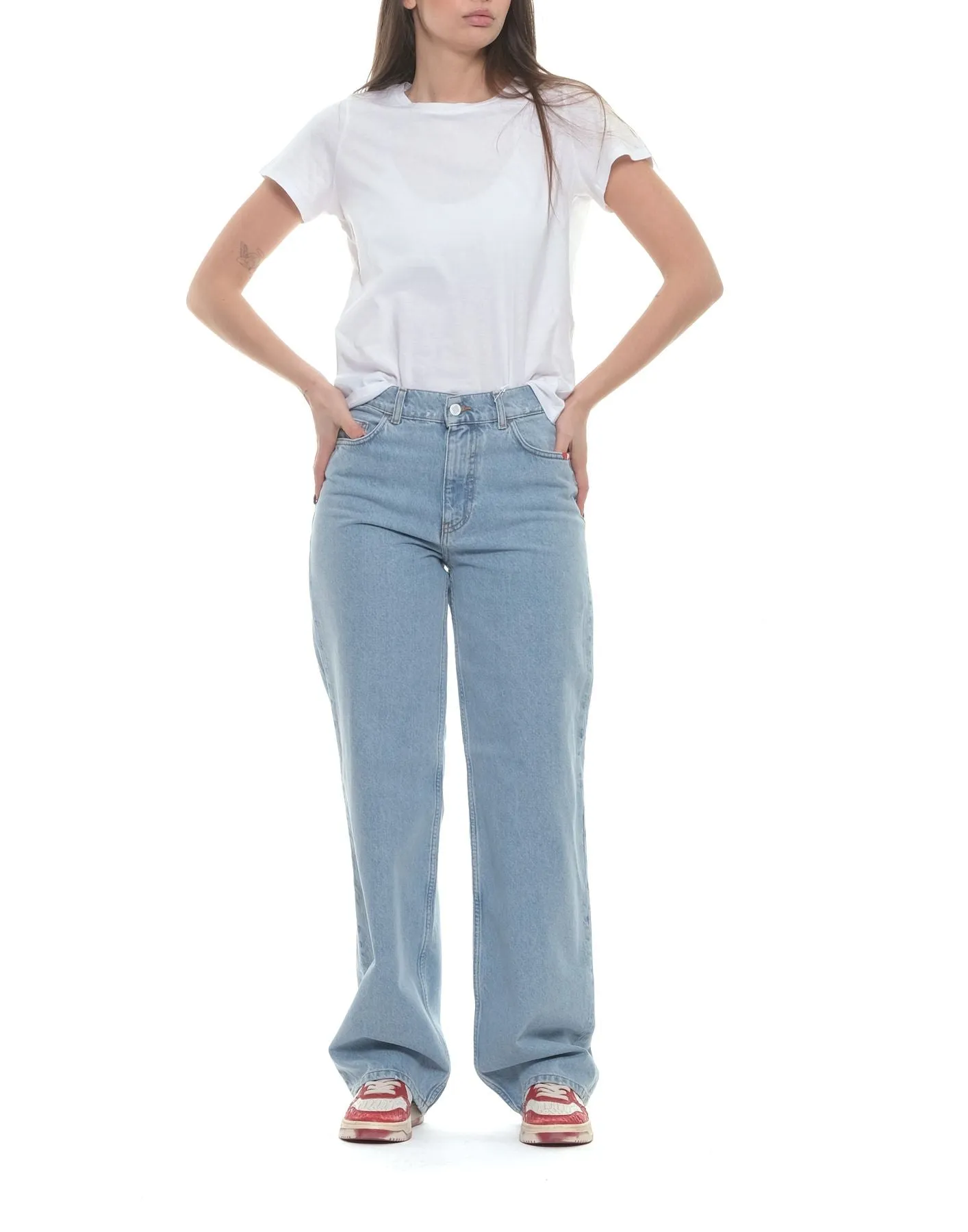 Jeans woman AMD019D4691813 BROKEN BLEACH Amish