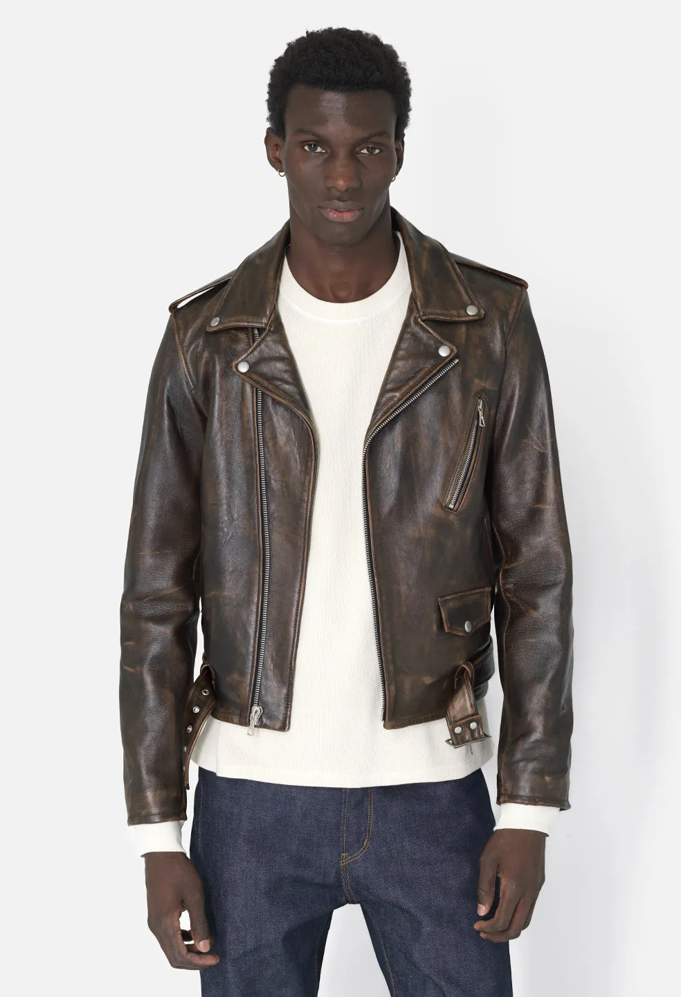 Leather Moto Jacket  / Tobacco