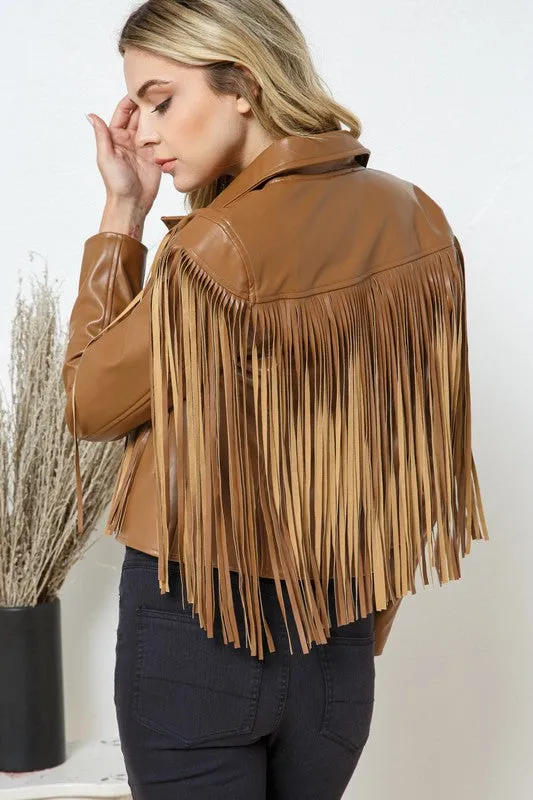 Leon Faux Leather Moto Fringe Jacket [ONLINE EXCLUSIVE]