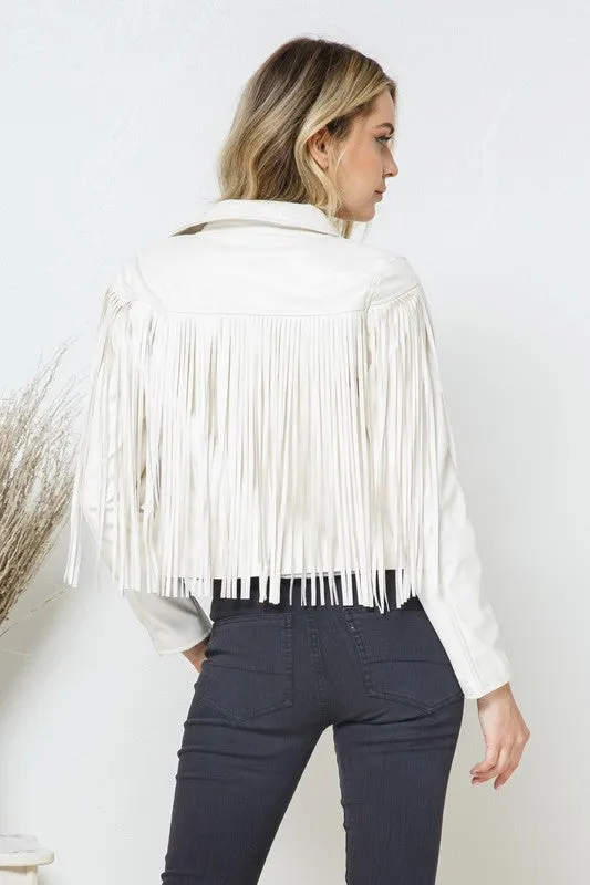 Leon Faux Leather Moto Fringe Jacket [ONLINE EXCLUSIVE]