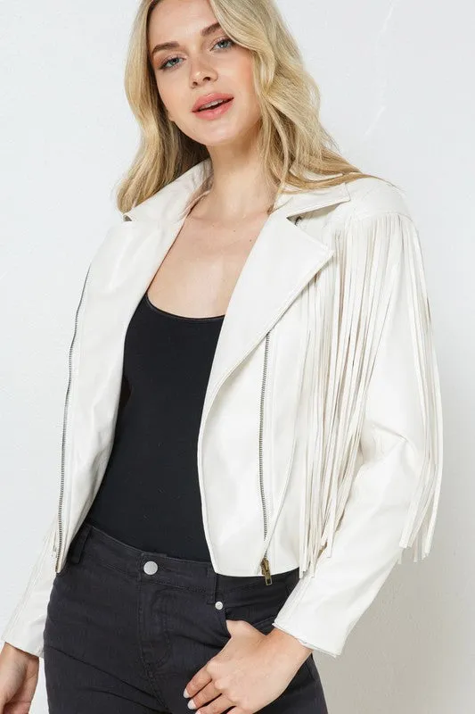 Leon Faux Leather Moto Fringe Jacket [ONLINE EXCLUSIVE]