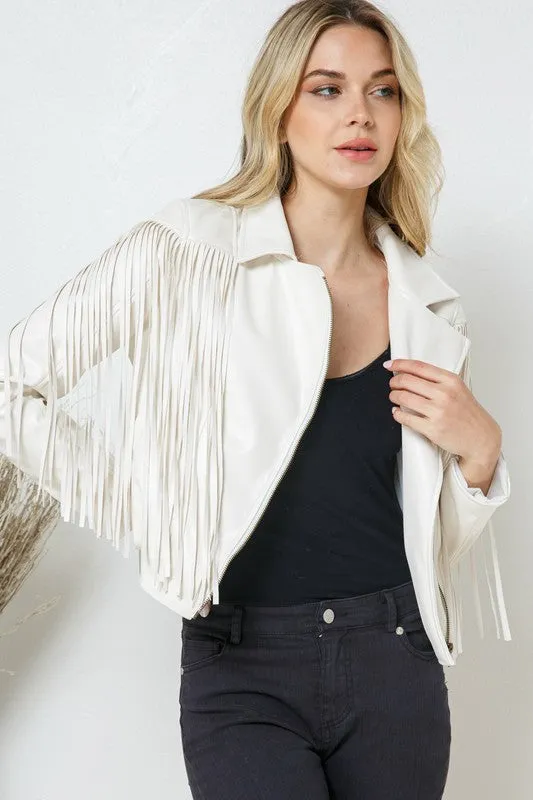 Leon Faux Leather Moto Fringe Jacket [ONLINE EXCLUSIVE]