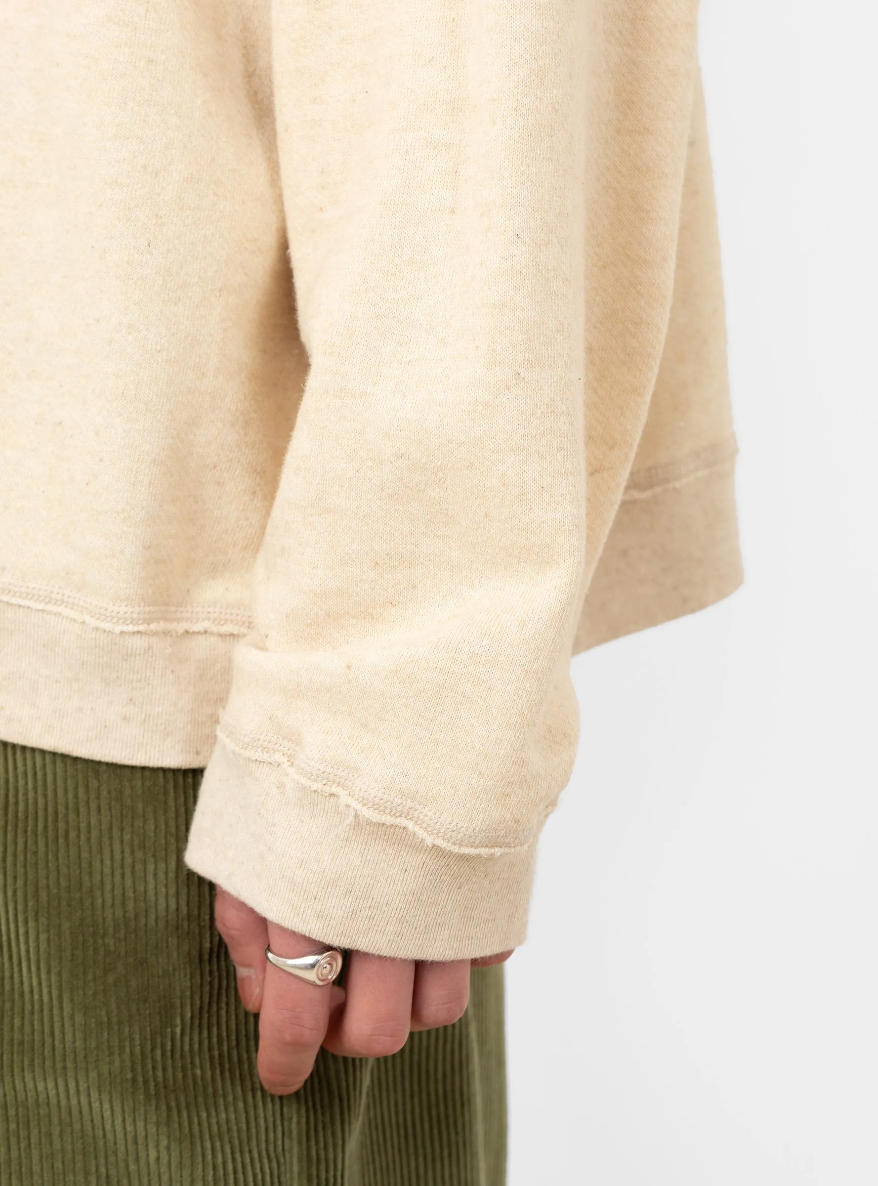 Linen Gauze Fleece Knit Ecru