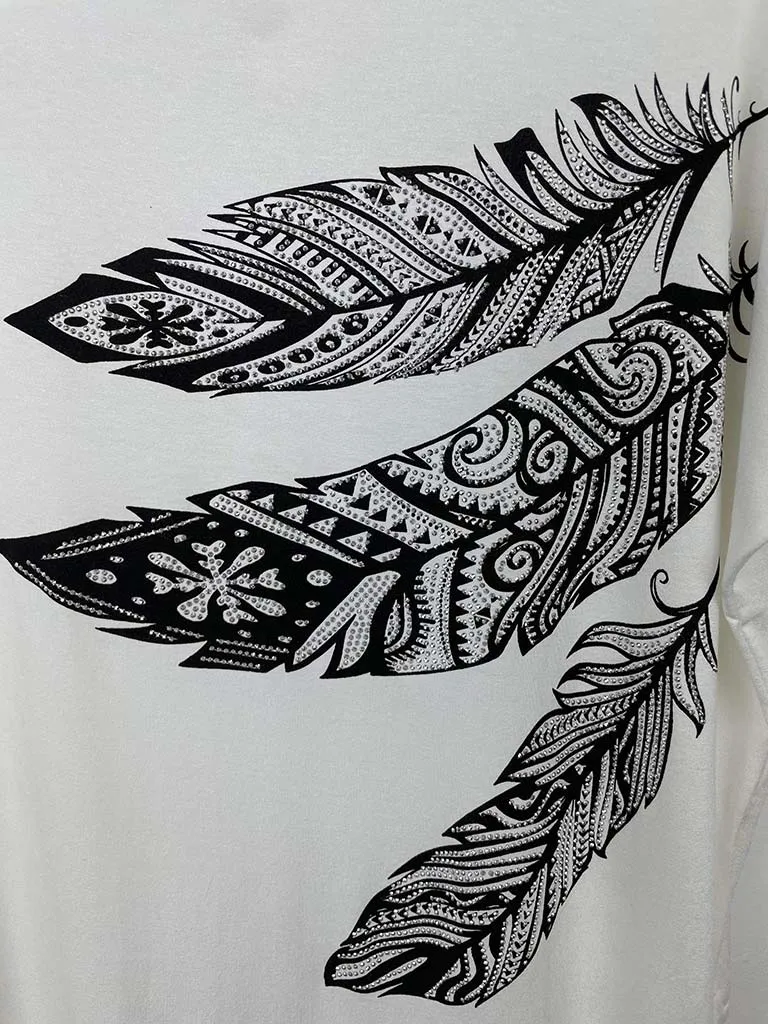 Malissa J Feather Tee - Warm White