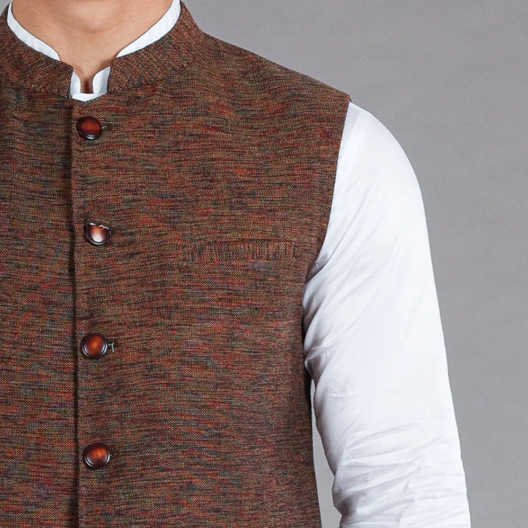 Maroon Khaddar Waistcoat