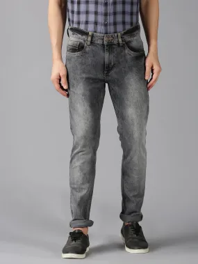 MEN'S BLACK FADED WASH SLIM FIT JEANS