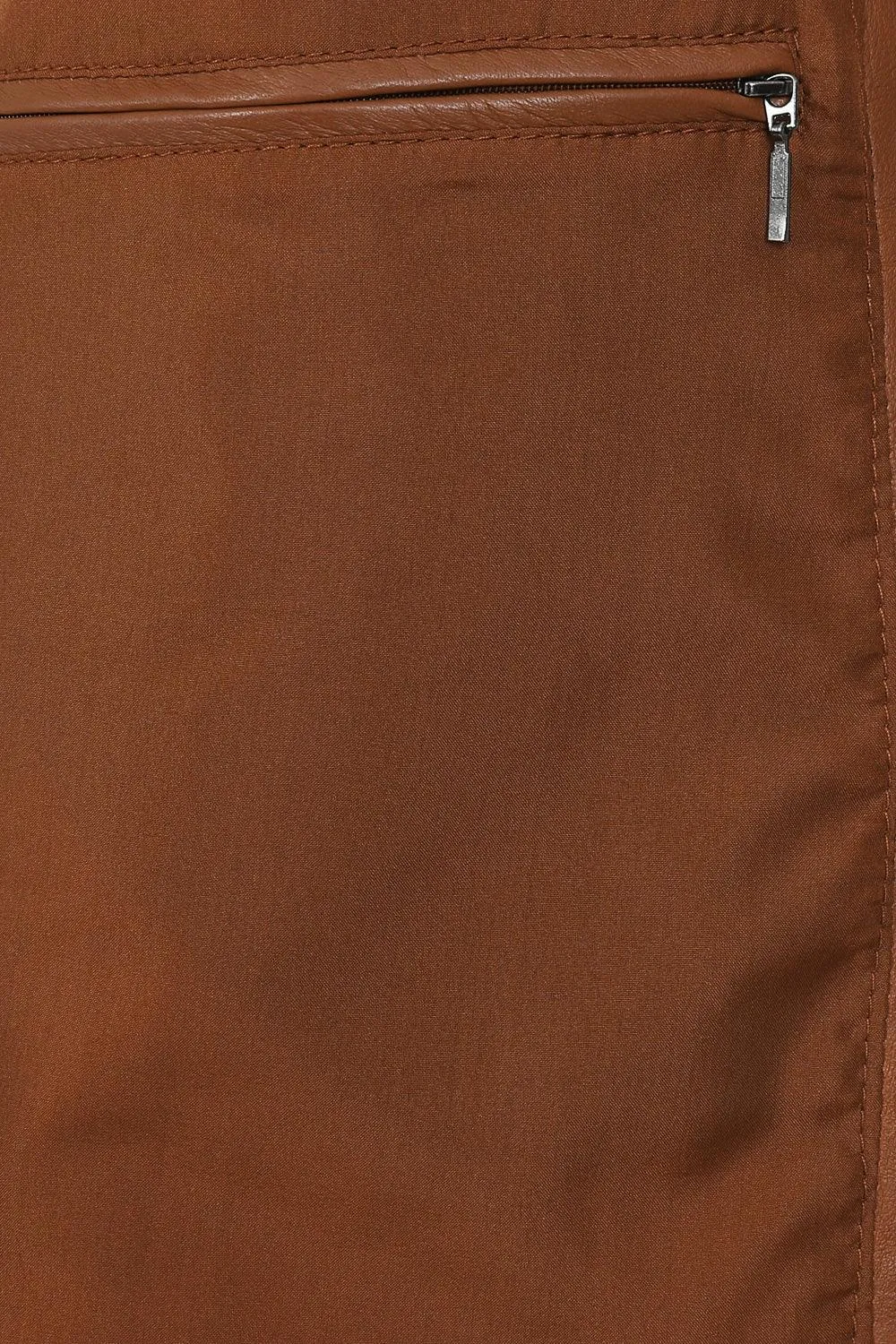 Men's Genuine Tan Leather Classic Button Front Jacket - 'STEVE' - 4350