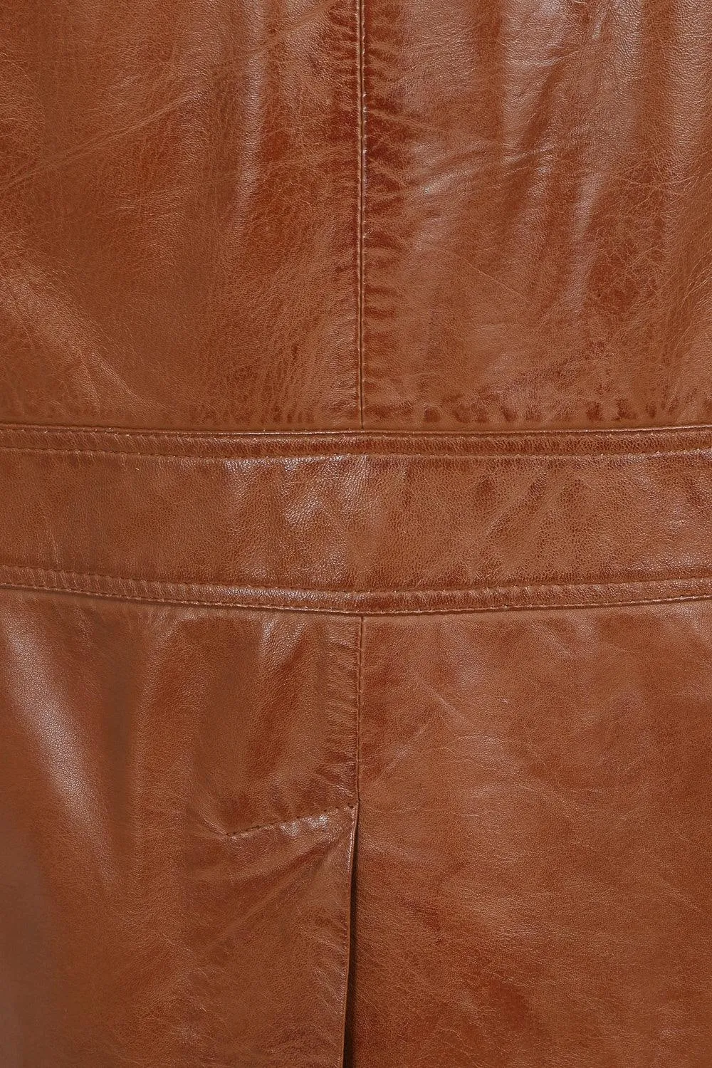 Men's Genuine Tan Leather Classic Button Front Jacket - 'STEVE' - 4350