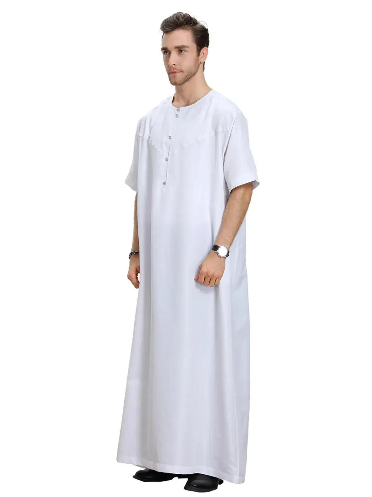 MT003 Stay Cool and Comfortable in Our thobe 3/4 Sleeve Robe