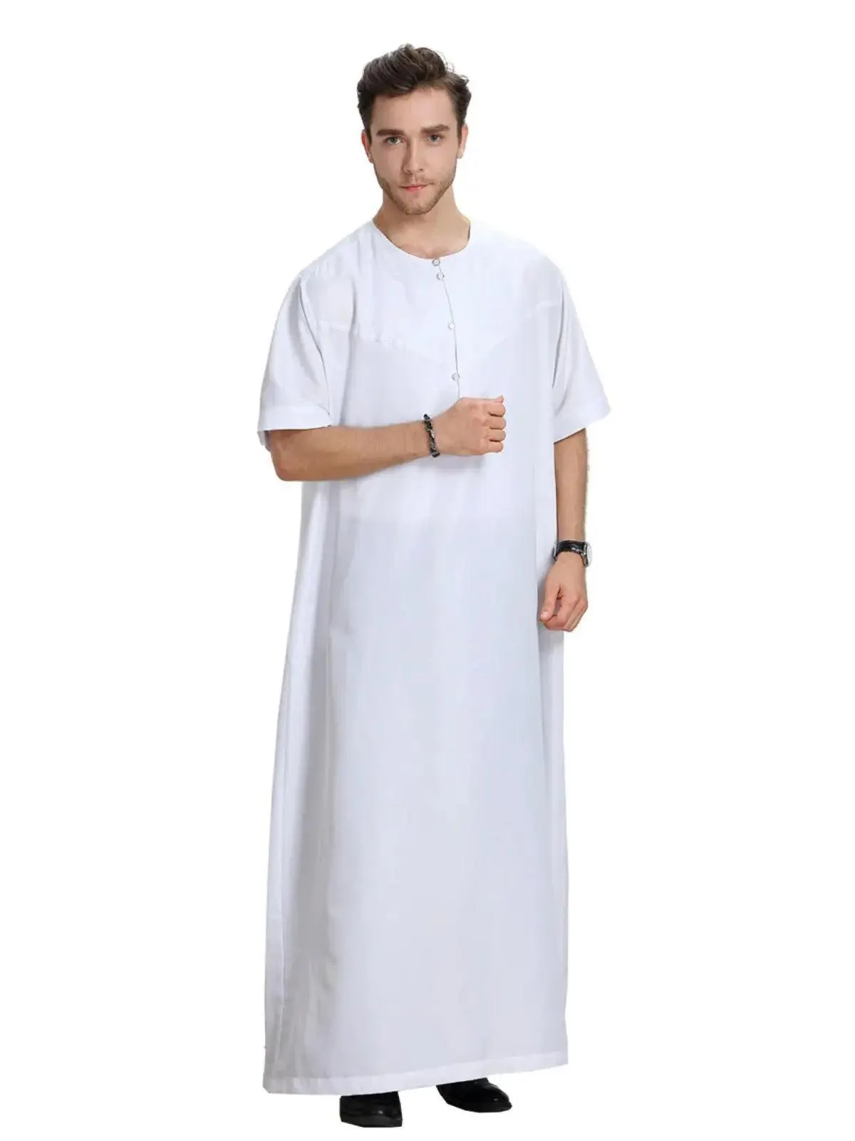 MT003 Stay Cool and Comfortable in Our thobe 3/4 Sleeve Robe