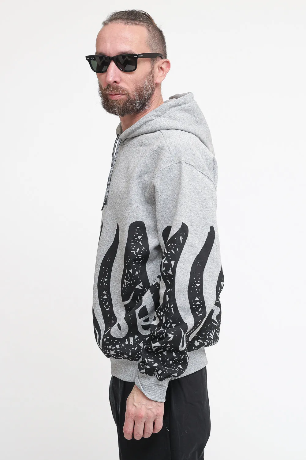 Octopus Stamp Hoodie - Light Grey