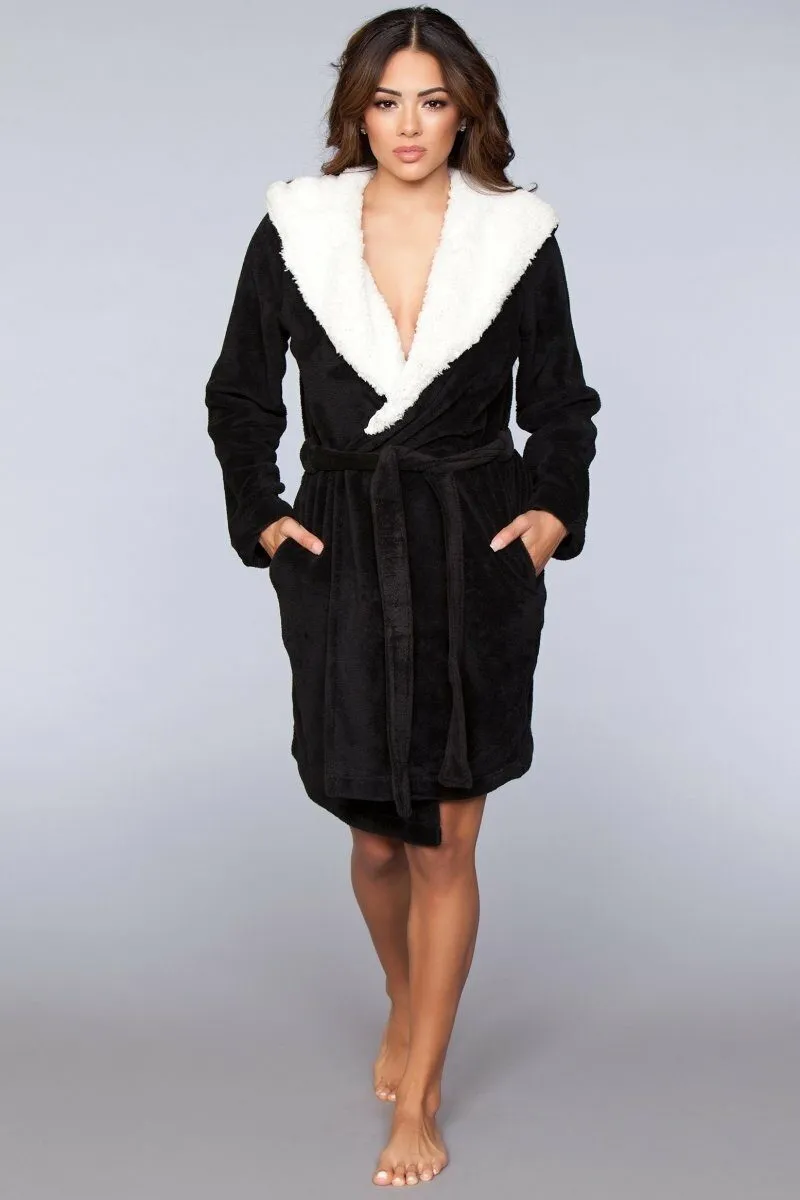 Plush Fleece Hooded Robe