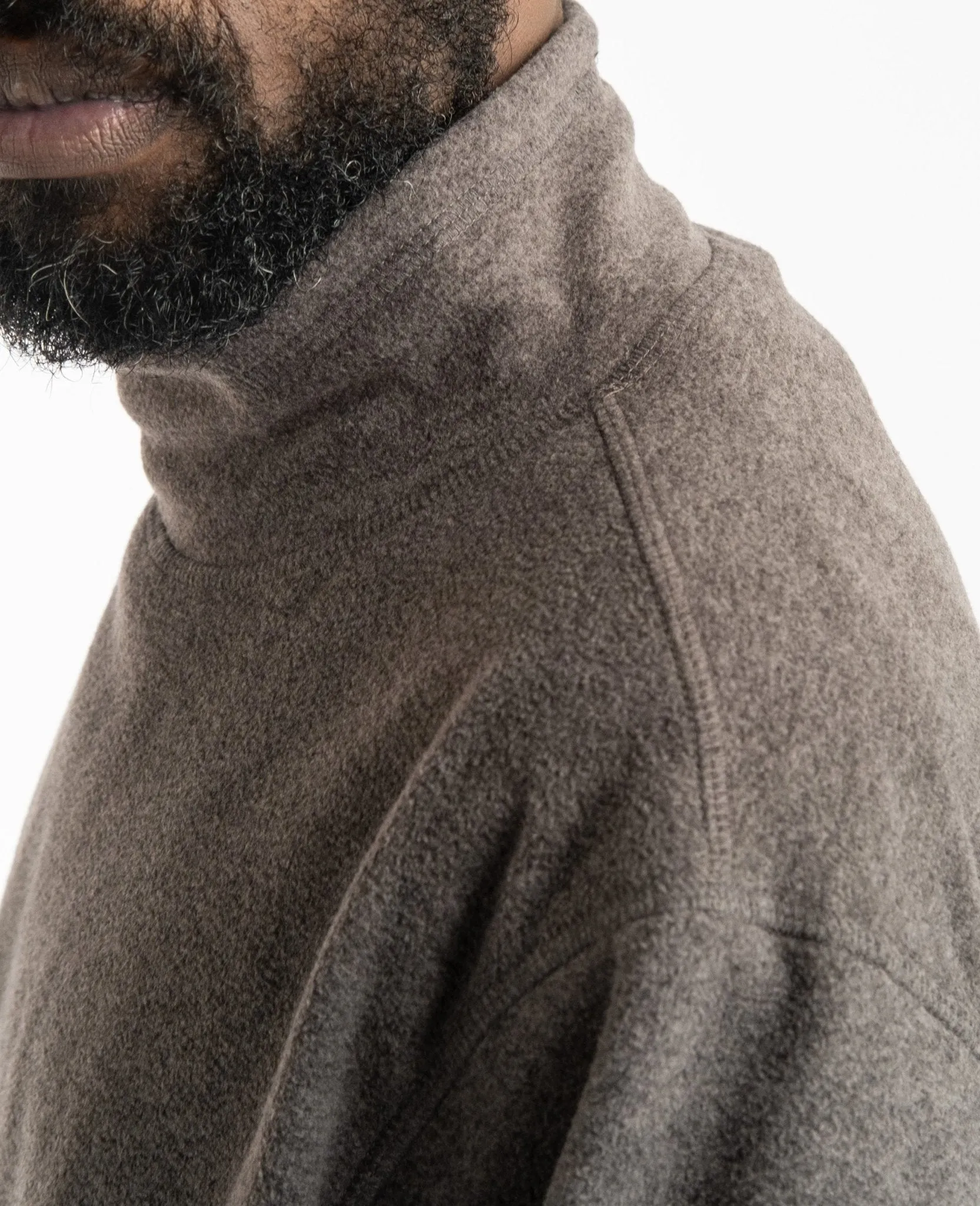 Polar Fleece Mock Neck Grey Melange