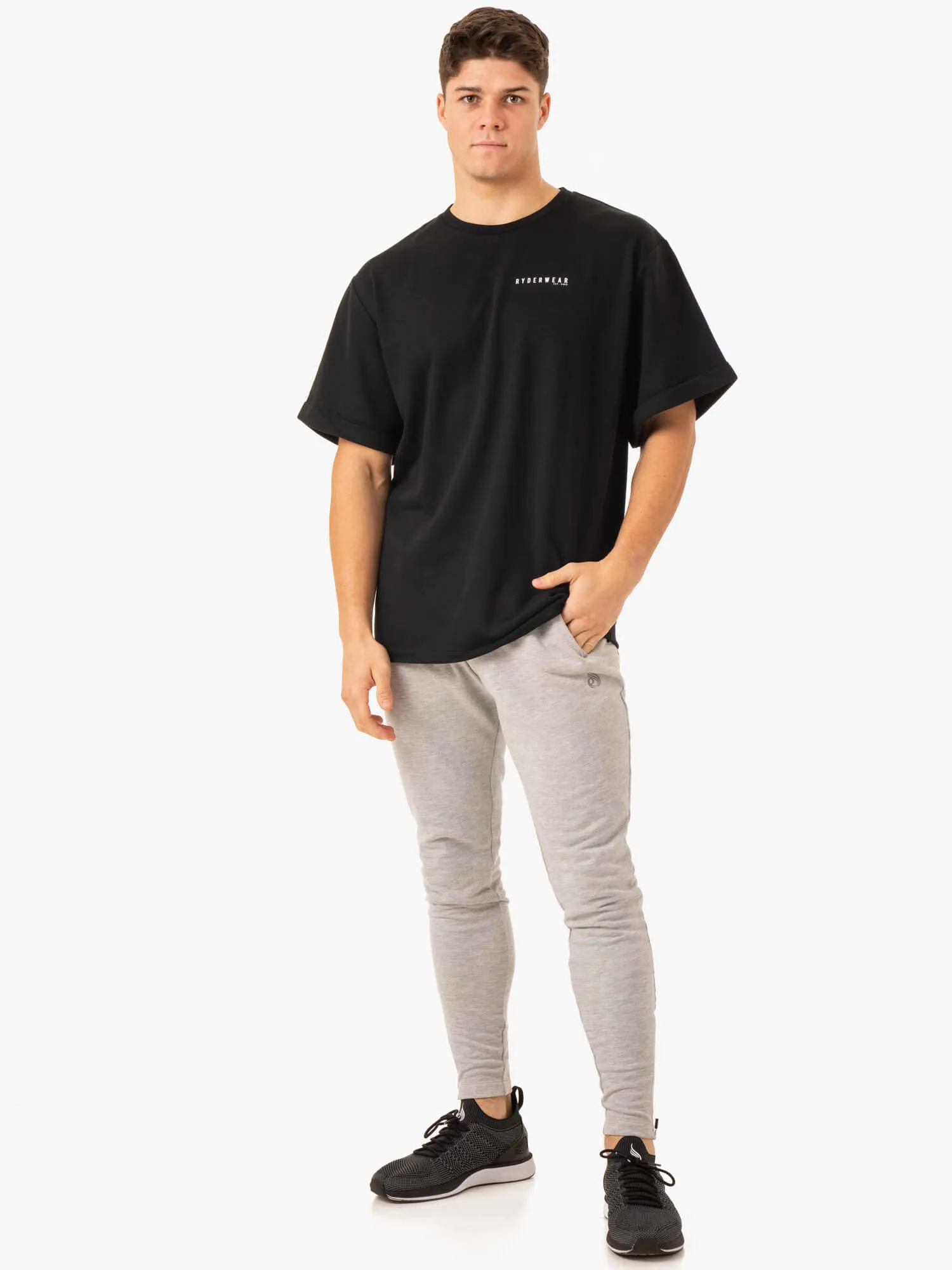 Pursuit Oversized Fleece T-Shirt - Black