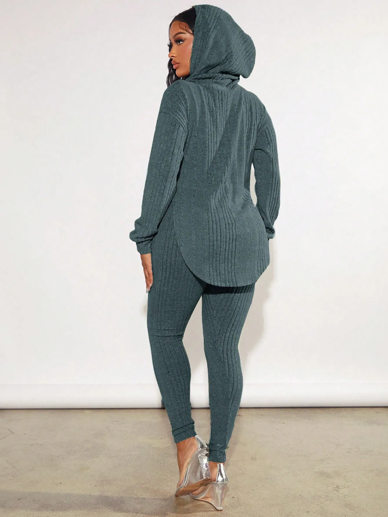 Ribbed Hoodie Leggings Set