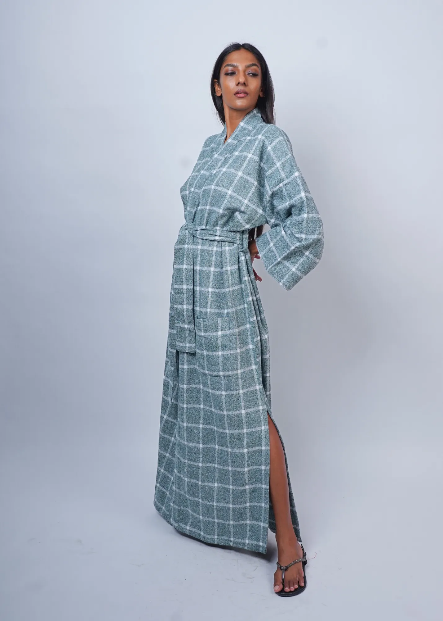 Robe - Warm Green Flannel