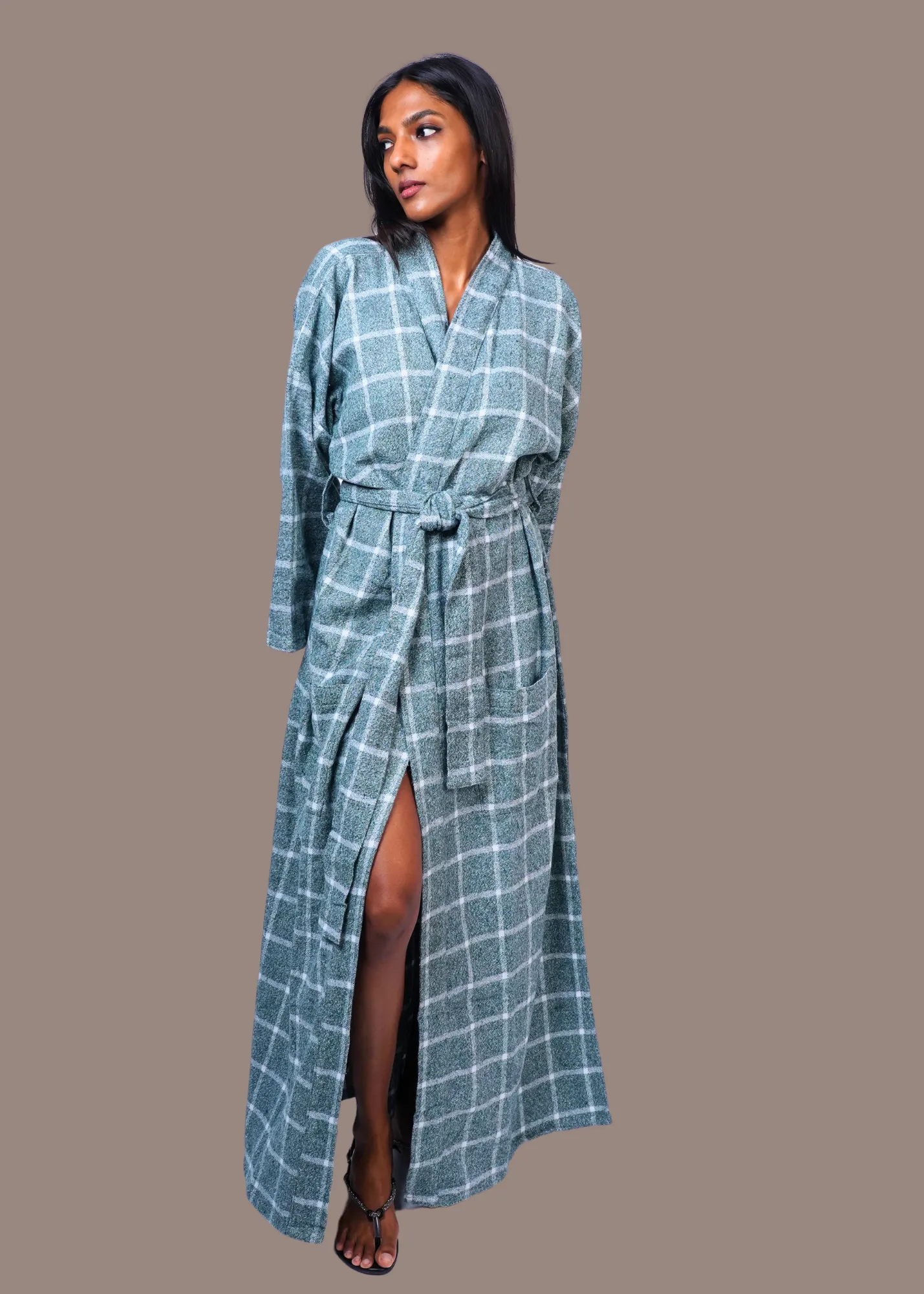 Robe - Warm Green Flannel